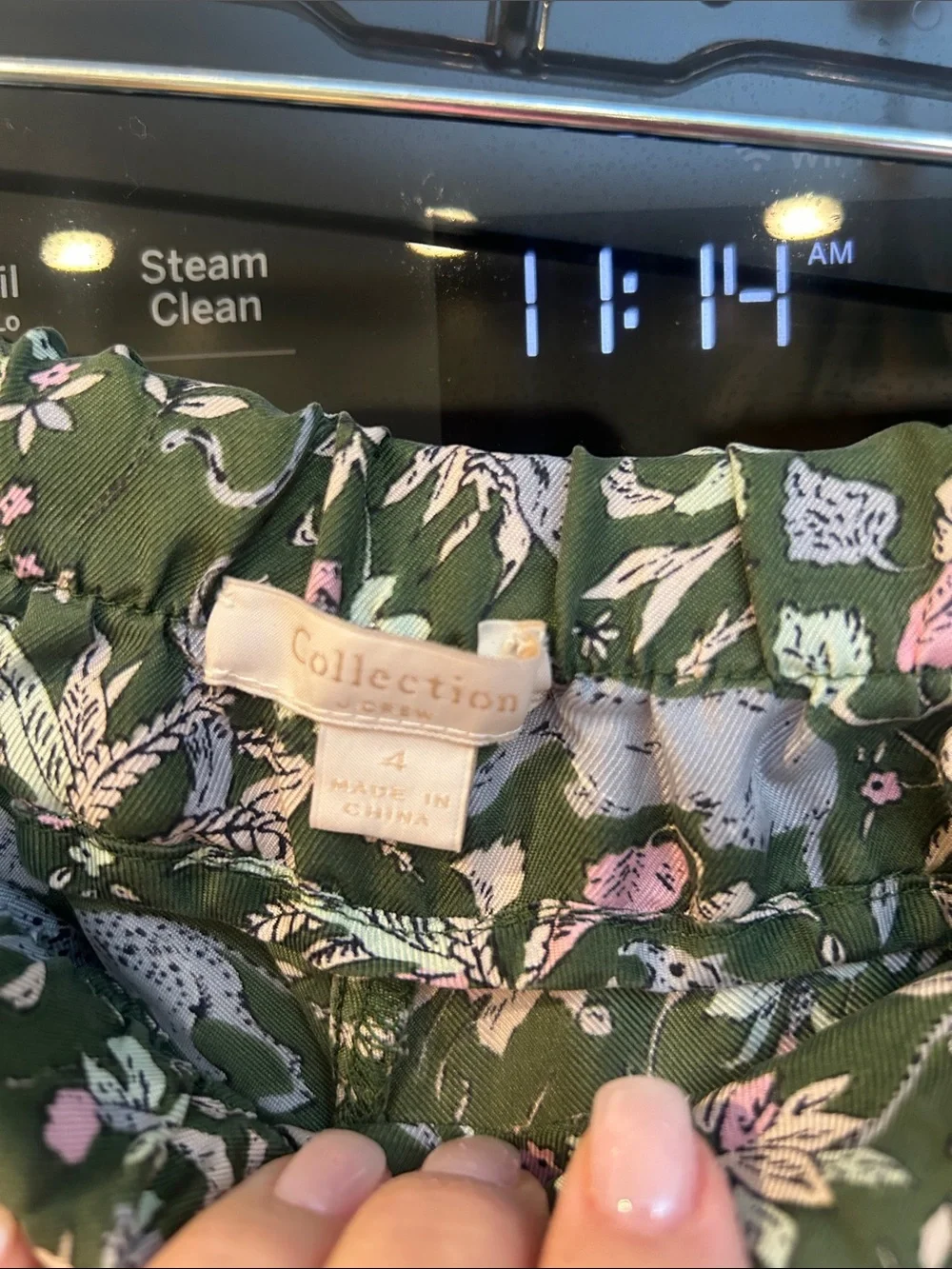 J. Crew Green Floral Women's Collections Toile Silk Set
